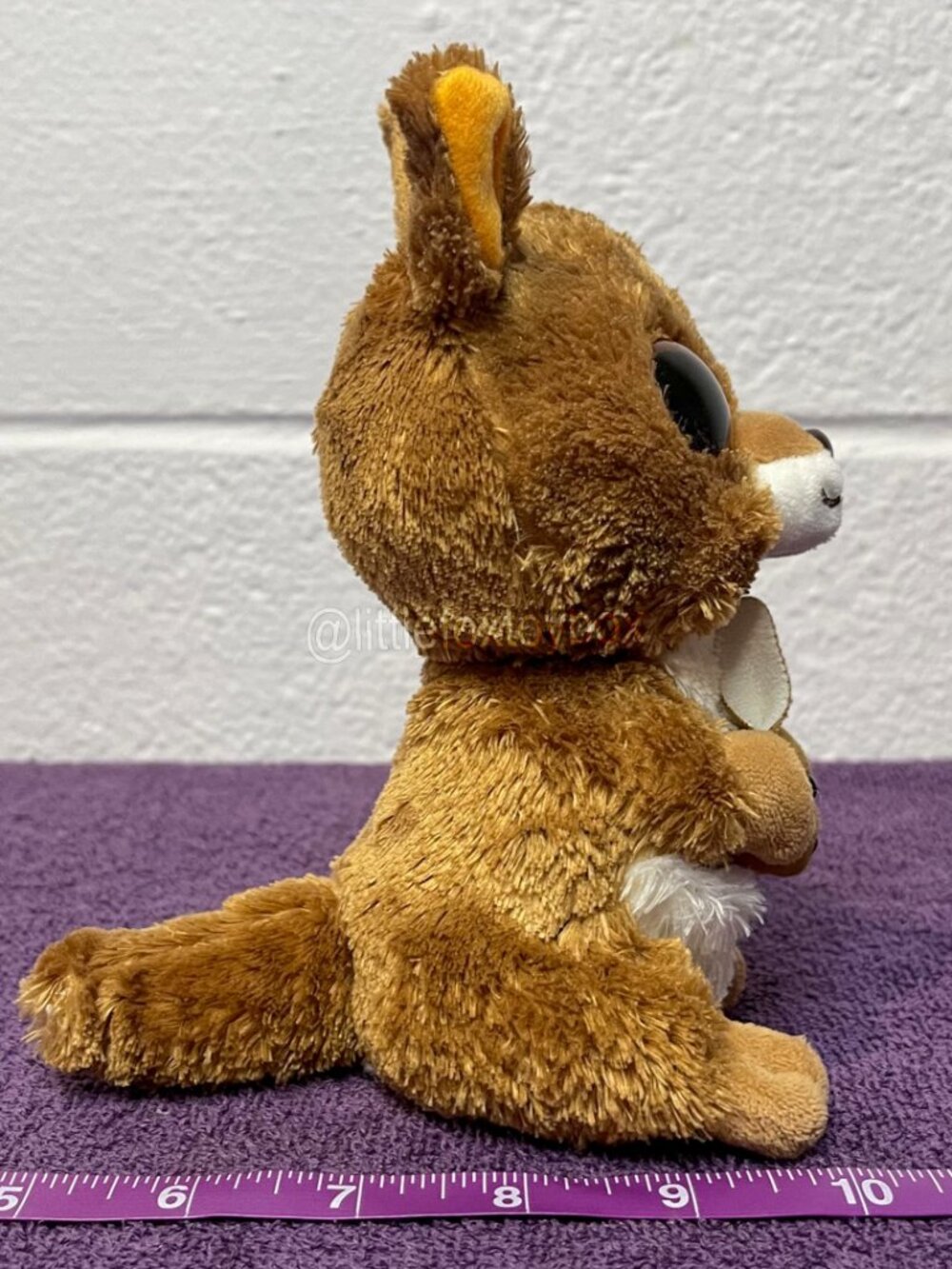 Ty Beanie Boos Kipper Kangaroo Plush Joey Brown Gold Sparkle Eyes Australian ESA - Picture 2 of 7